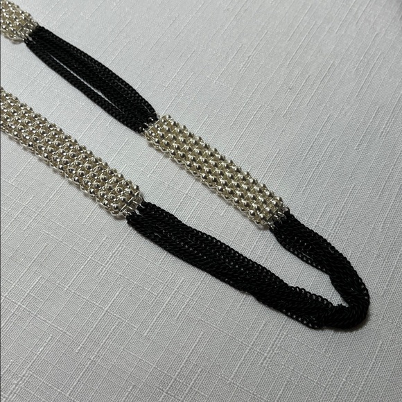Unique Black and Silver long Necklace. Wear long or doubled. - Picture 4 of 10